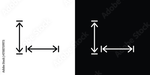 Height and width icon line vector illustration. vector graphics