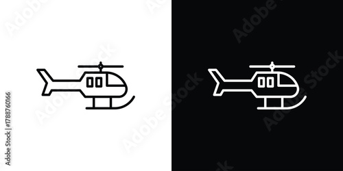Helicopter icon line vector illustration. vector graphics