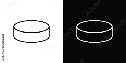 Hockey puck icon line vector illustration. vector graphics