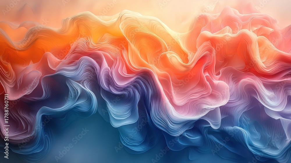 Fototapeta premium Abstract colorful wave pattern, swirling vibrant hues.