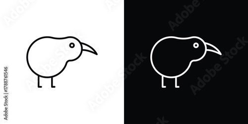 Kiwi bird icon line vector illustration. vector graphics