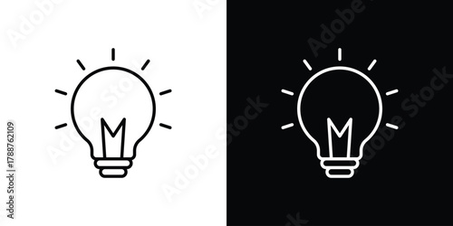 Lightbulb icon line vector illustration. vector graphics
