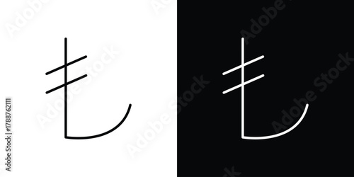 Lira sign icon line vector illustration. vector graphics