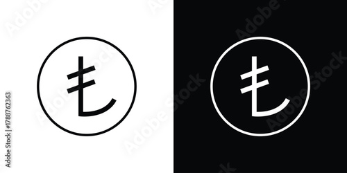 Lira sign icon line vector illustration. vector graphics