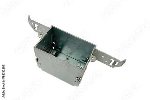 Steel electrical switch box with brackets