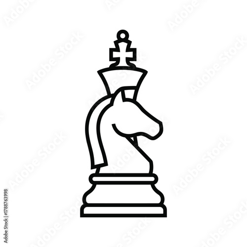 Chess king piece icon with horse head