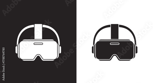 Minimalist VR Headset Vector Icon for Virtual Reality Technology