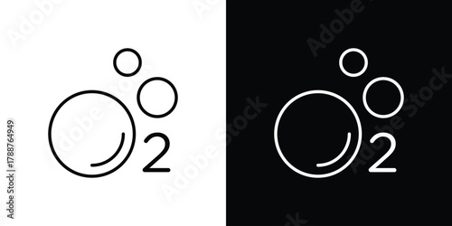 Oxygen O2 icon line vector illustration. vector graphics