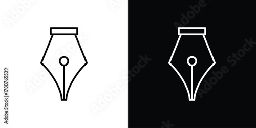 Pen nib icon line vector illustration. vector graphics