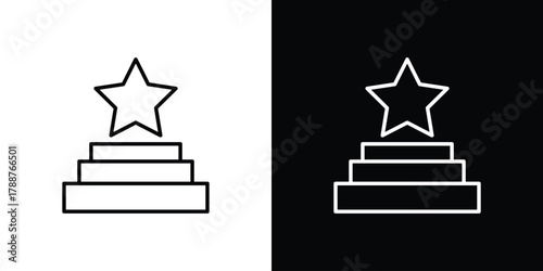 Podium star icon line vector illustration. vector graphics
