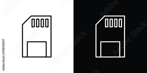 Sd card icon line vector illustration. vector graphics