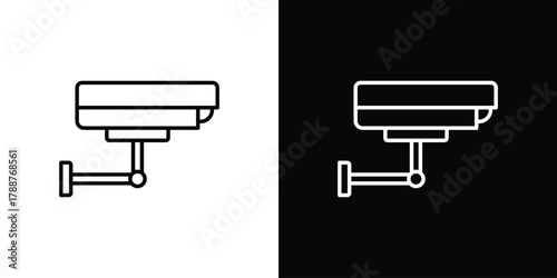 Security camera icon line vector illustration. vector graphics