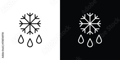 Snowflake droplets icon line vector illustration. vector graphics