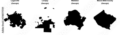Loganville, Lovejoy, Mableton, Macon-Bibb County outline maps