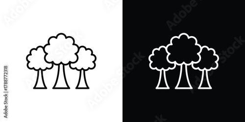 Trees icon line vector illustration. vector graphics