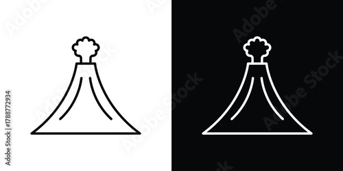 Volcano icon line vector illustration. vector graphics