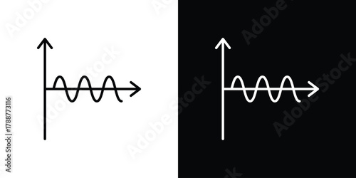 Wave sine icon line vector illustration. vector graphics