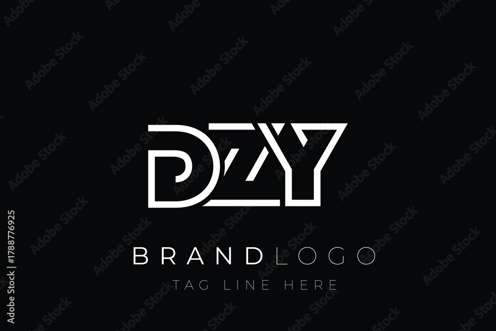 Obraz premium DZY abstract letter logo design. Modern Business Logo Design With Abstract Typography and Contemporary Style