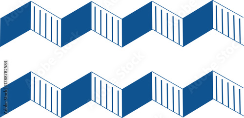 Blue geometric zigzag pattern abstract wave structure design art