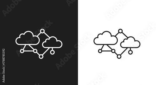 Minimalist Cloud Network Vector Icon for Technology and Data