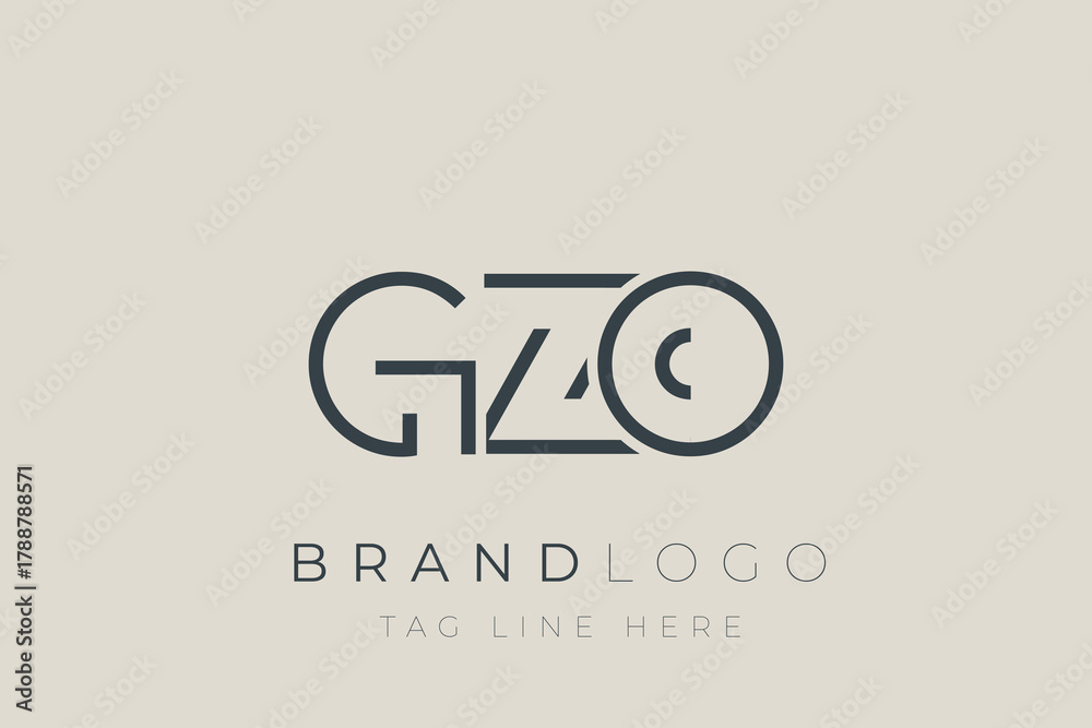Obraz premium GZO abstract letter logo design. Modern Business Logo Design With Abstract Typography and Contemporary Style