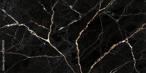 Black and gold marble floor wall texture background. Luxury golden black marble design for wedding invitation card, cover, packaging , fashion vector template	