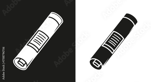 Simple Battery Vector Icon Set in a Black and White Minimalist Glyph Style