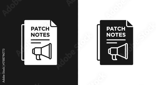 Minimalist Patch Notes Vector Icon for Game and Software Updates