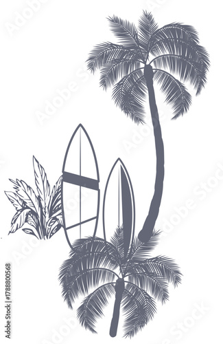 Retro Summer Surf Wear Graphic T-shirt Design