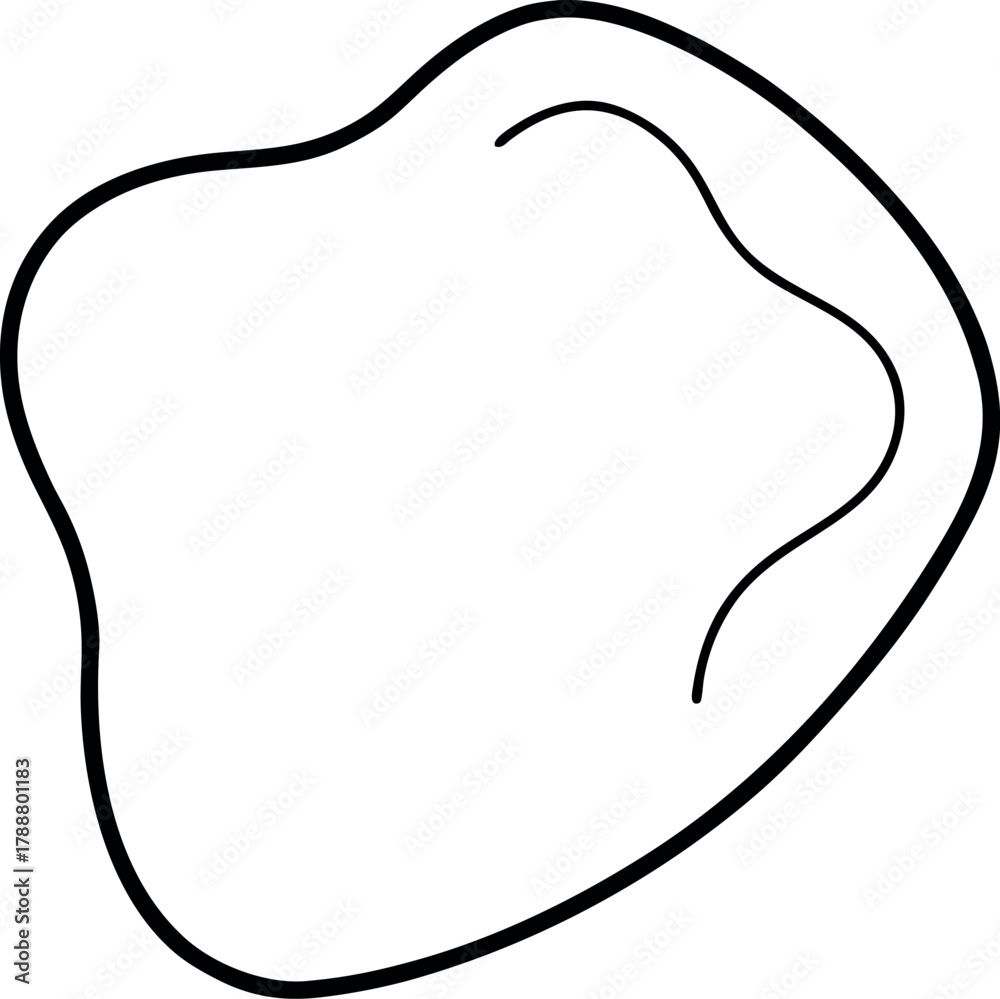 Obraz premium Simple Line Art Illustration of Single Potato Chip Snack