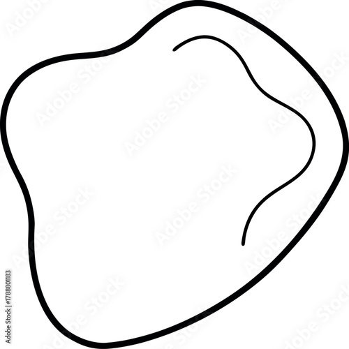 Simple Line Art Illustration of Single Potato Chip Snack