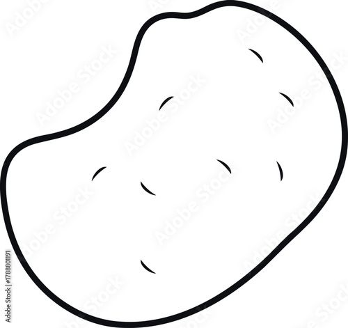 Hand Drawn Line Art of Crispy Potato Chip Snack