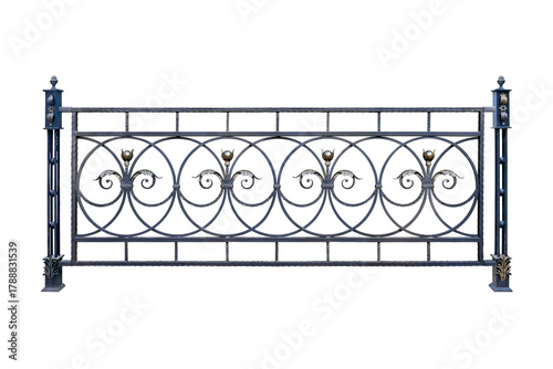 Modern decorative forged fence.