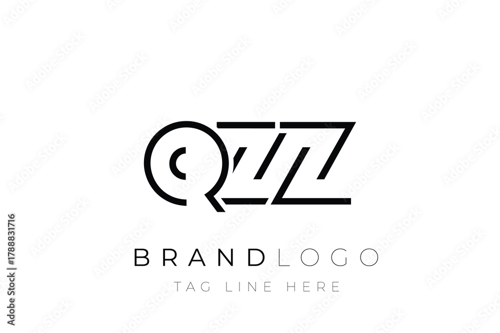 Obraz premium QZZ abstract letter logo design. Modern Business Logo Design With Abstract Typography and Contemporary Style
