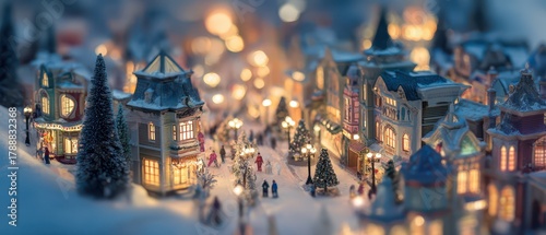Fototapeta Naklejka Na Ścianę i Meble -  Festive tilt shift holiday village