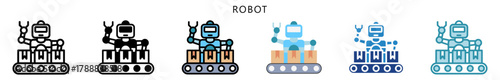 Robot Icon, Multi Style, Flat, Line, Glyph, Lineal, Dual Tone. Use For Modern Concept, Ui, Ux Web And App Development.