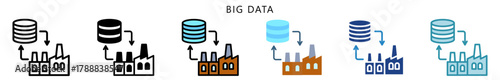 Big Data Icon, Multi Style, Flat, Line, Glyph, Lineal, Dual Tone. Use For Modern Concept, Ui, Ux Web And App Development.