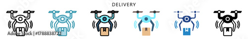 Delivery Icon, Multi Style, Flat, Line, Glyph, Lineal, Dual Tone. Use For Modern Concept, Ui, Ux Web And App Development.