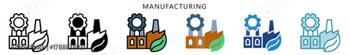 Manufacturing Icon, Multi Style, Flat, Line, Glyph, Lineal, Dual Tone. Use For Modern Concept, Ui, Ux Web And App Development.