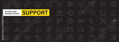 Set of 50 Entertainment Outline Icons , entertainment icons, outline icons, entertainment line icons, vector illustration . An array of 50 outline icons related to digital protection and security.