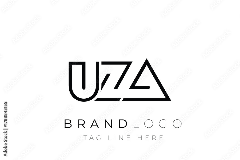 Obraz premium UZA abstract letter logo design. Modern Business Logo Design With Abstract Typography and Contemporary Style