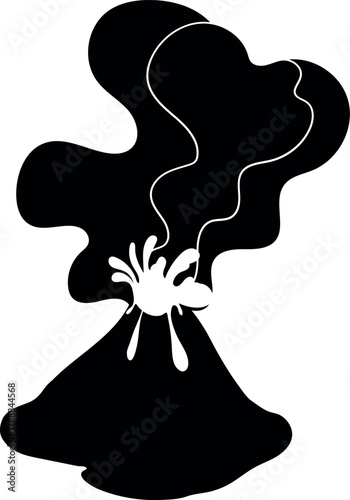 Silhouette of volcanic eruption