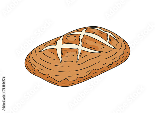 Octopus nigiri, a Japanese sushi dish, consists of rice topped with a slice of seafood, embodying traditional Japanese cuisine; it is an Asian snack, illustrated as a contoured vector graphic on a