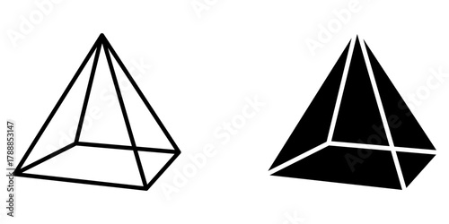  square pyramid icon vector icon