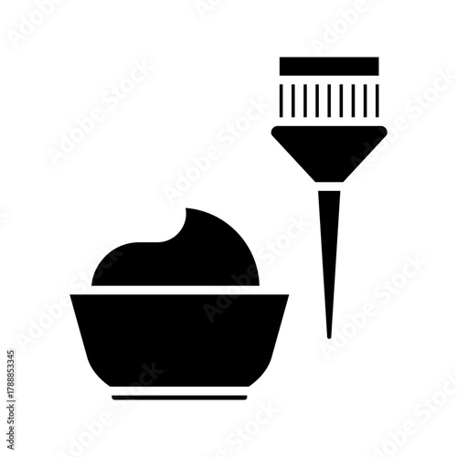  hair coloring tools icon vector