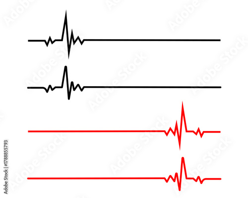 Minimal heart pulse ECG line vector, clean cardiogram heartbeat waveform medicine health monitor graphic for medical and fitness use