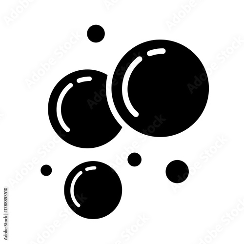 Soap foam bubbles vector icon. Fizzy drink, champagne pictogram, oxygen bubbles design