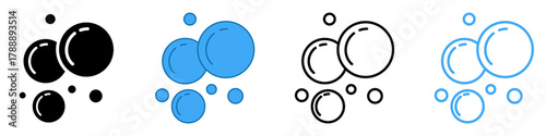 Soap foam bubbles vector icon. Fizzy drink, champagne pictogram, oxygen bubbles design