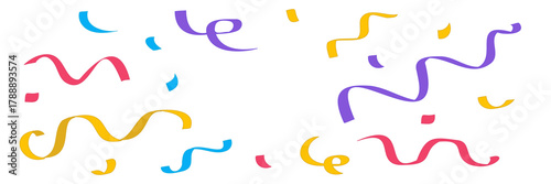 Confetti birthday simple background. Carnival colours falling paper elements isolated