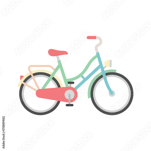 Stylized Pastel Colored Bicycle Illustration